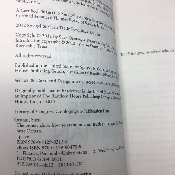 Suze Orman The Money Class 2012 Personal Finance Success Book u - Picture 5 of 9